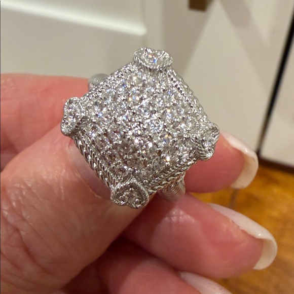 Judith Ripka Sterling Silver and Diamonique Pave Ring - Picture 4 of 4